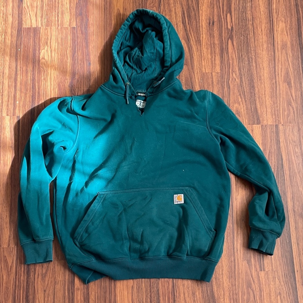 Carhartt Distressed rain defender teal Green Hoodie